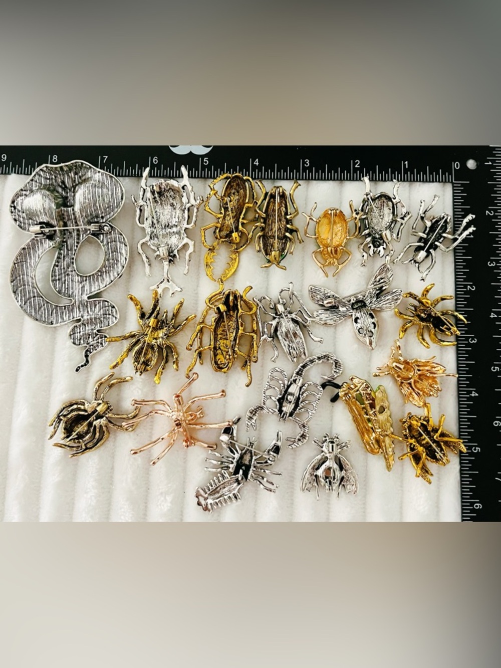Vintage Style Insect Brooch Lot 20pc Cobra Snake Scorpion Spider Beetle Jewelry - Picture 2 of 2